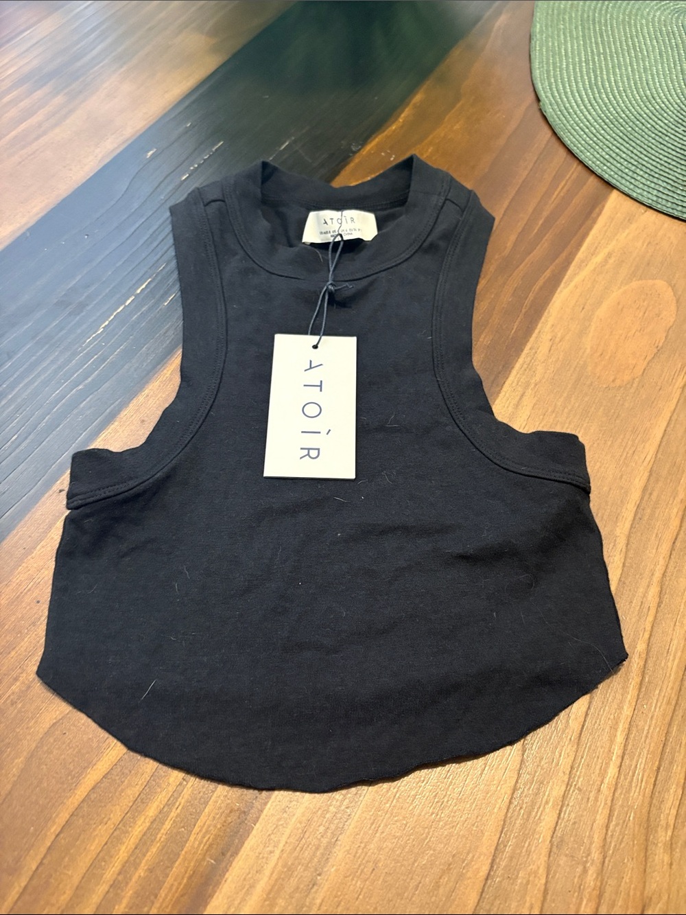 Atoir Black Cropped Ribbed Tank